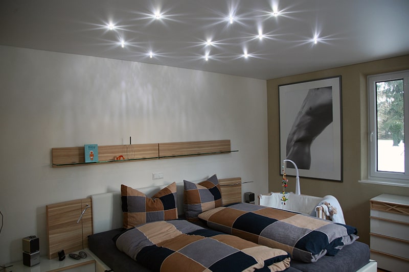 Galerie Spanndecken Beleuchtung Schlafzimmer Sternnenhimmel Kristall Leuchten Swarovski