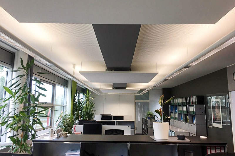 Galerie Akustikspanndecke Büro Großraumbüro Akustikspanndecke Akustik Deckensegel