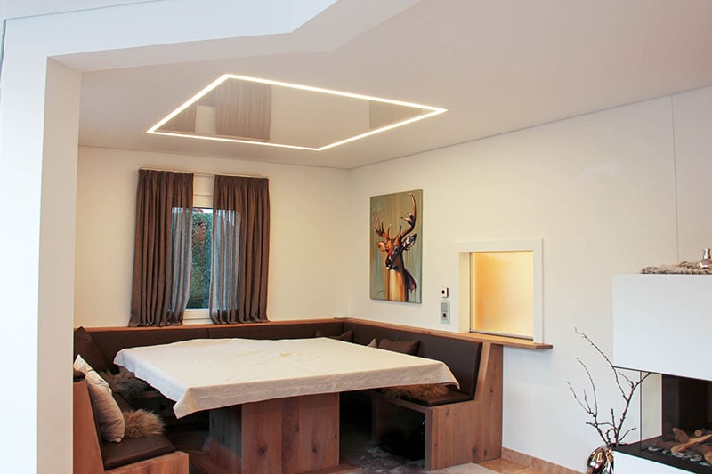 Galerie Spanndecken Beleuchtung mit Lichtprofilen über Esstisch Beleuchtung im Esszimmer